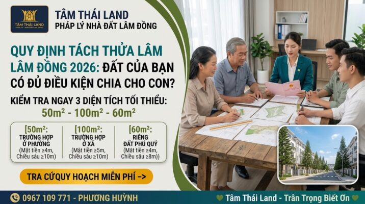 Quy định tách thửa Lâm Đồng 2026 với mức 50m² tại phường và 100m² tại xã