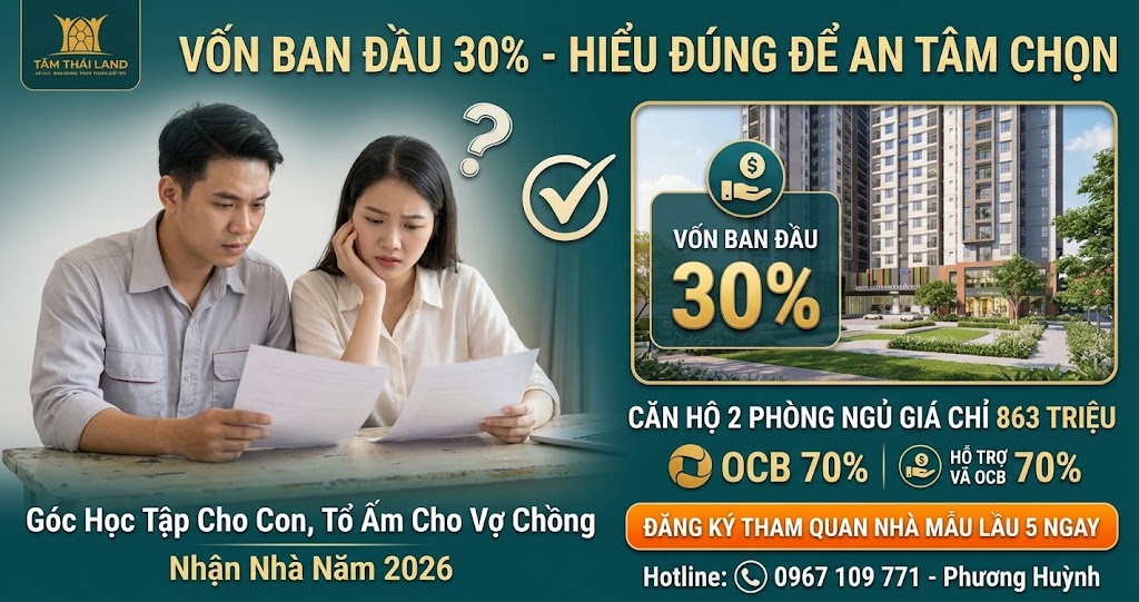 Gia đình cân đối vốn ban đầu và khoản trả hàng tháng khi mua căn hộ