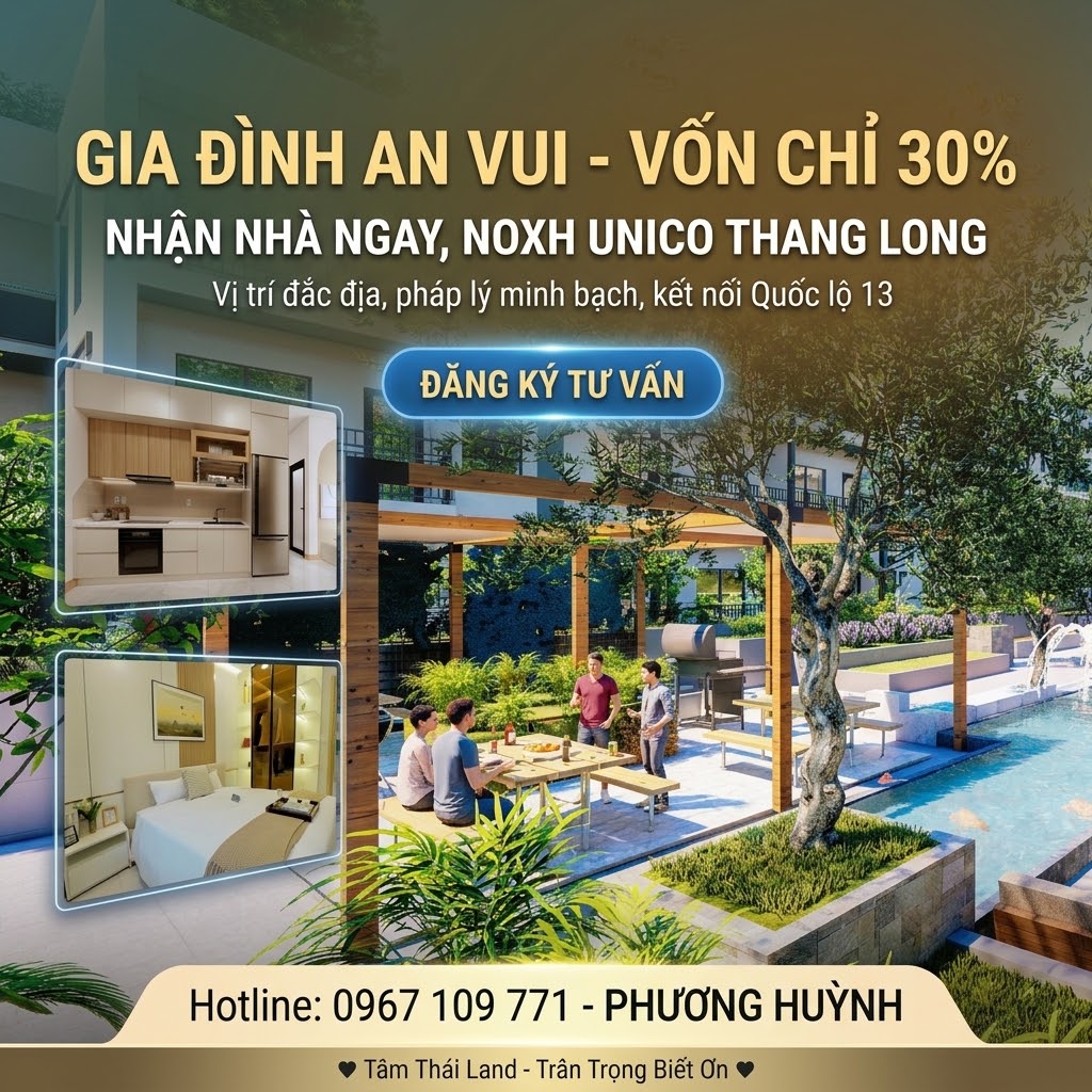 Không gian sống và tiện ích gia đình tại Unico Thăng Long