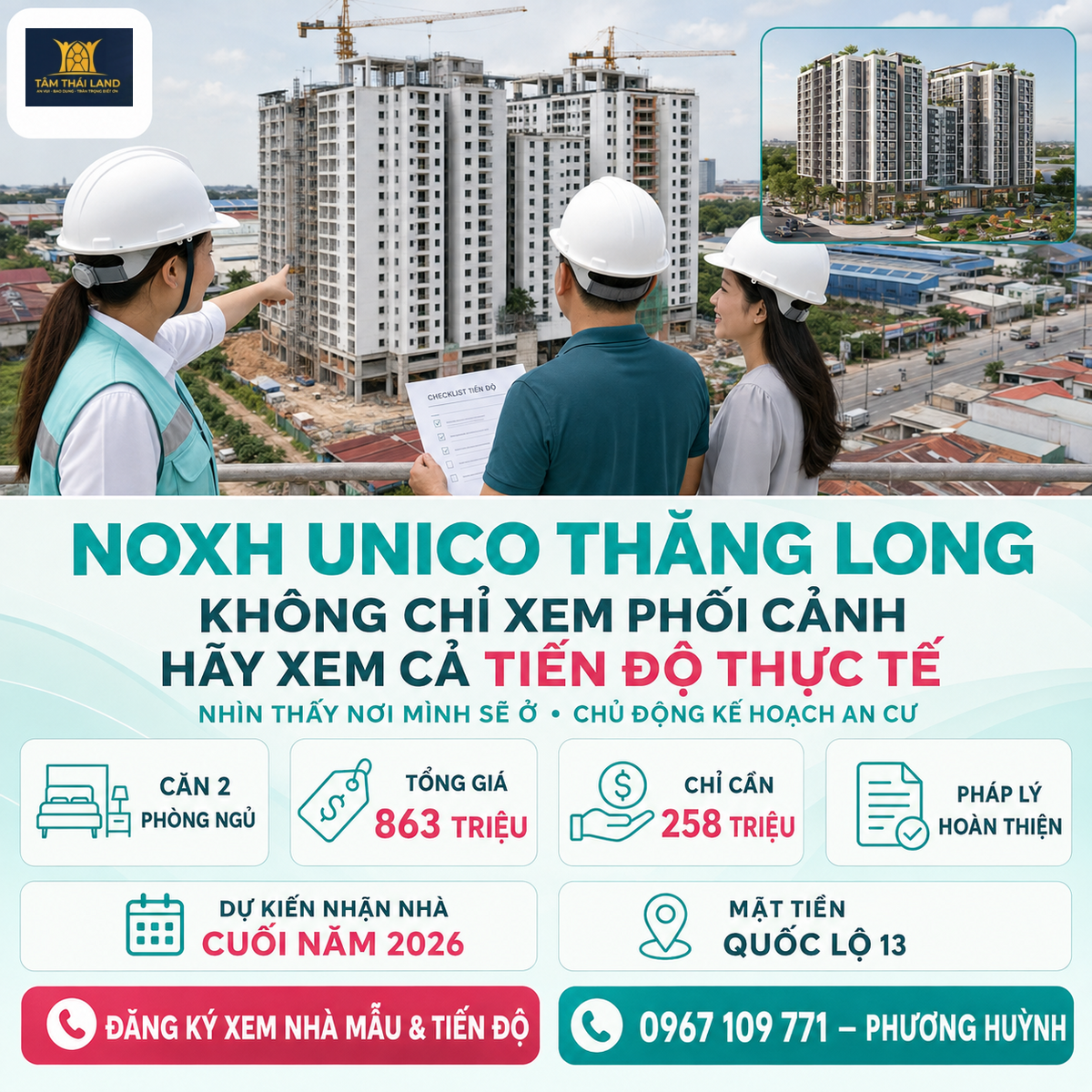 Khách hàng kiểm tra tiến độ thực tế dự án trước khi đăng ký