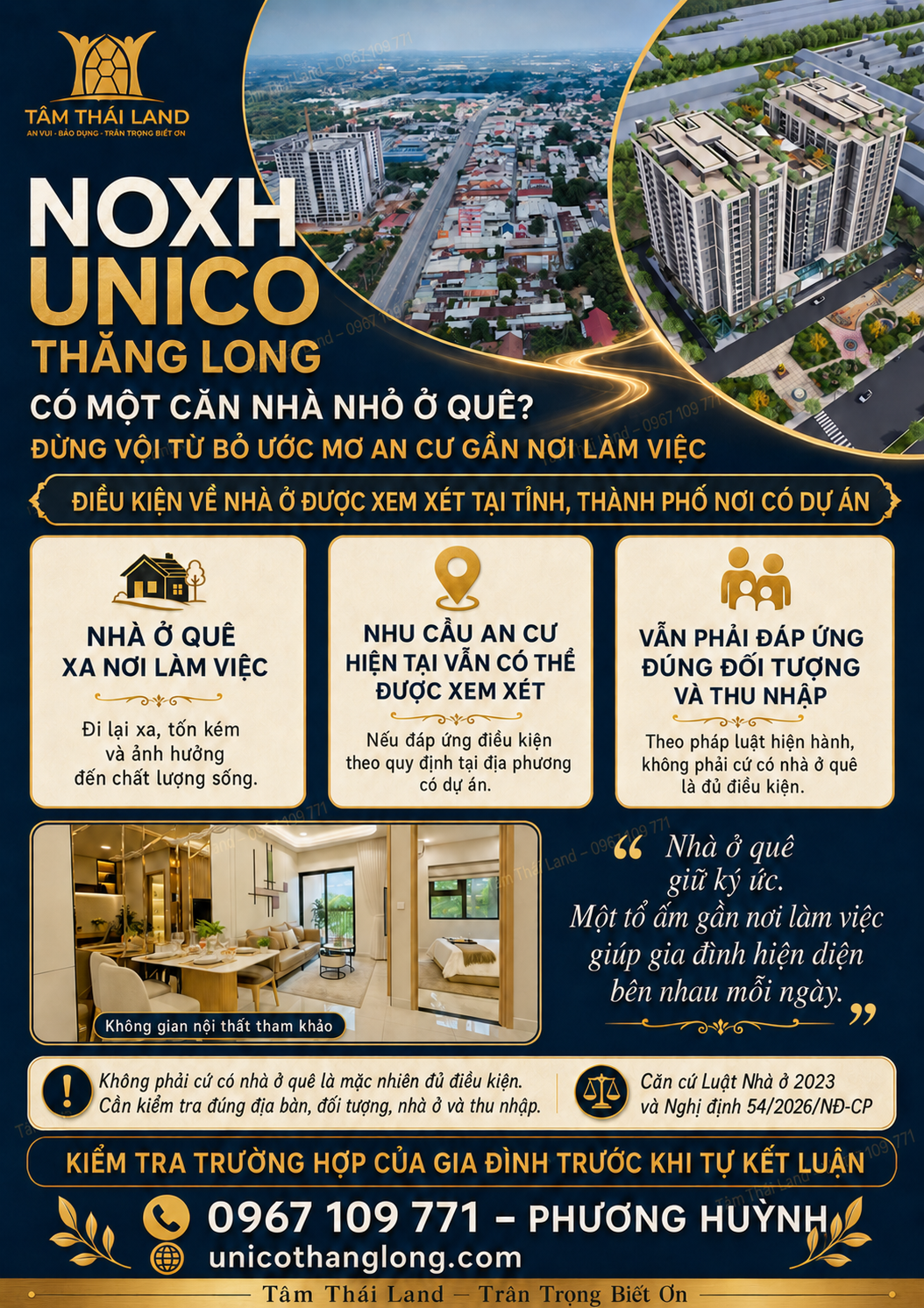 Có nhà ở quê có được mua NOXH Unico Thăng Long hay không