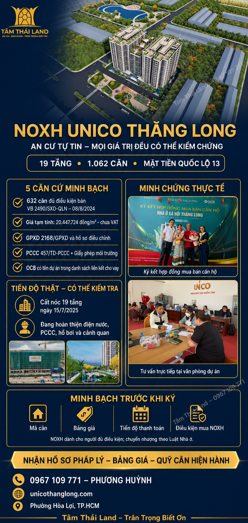 Thông tin pháp lý dự án NOXH Unico Thăng Long