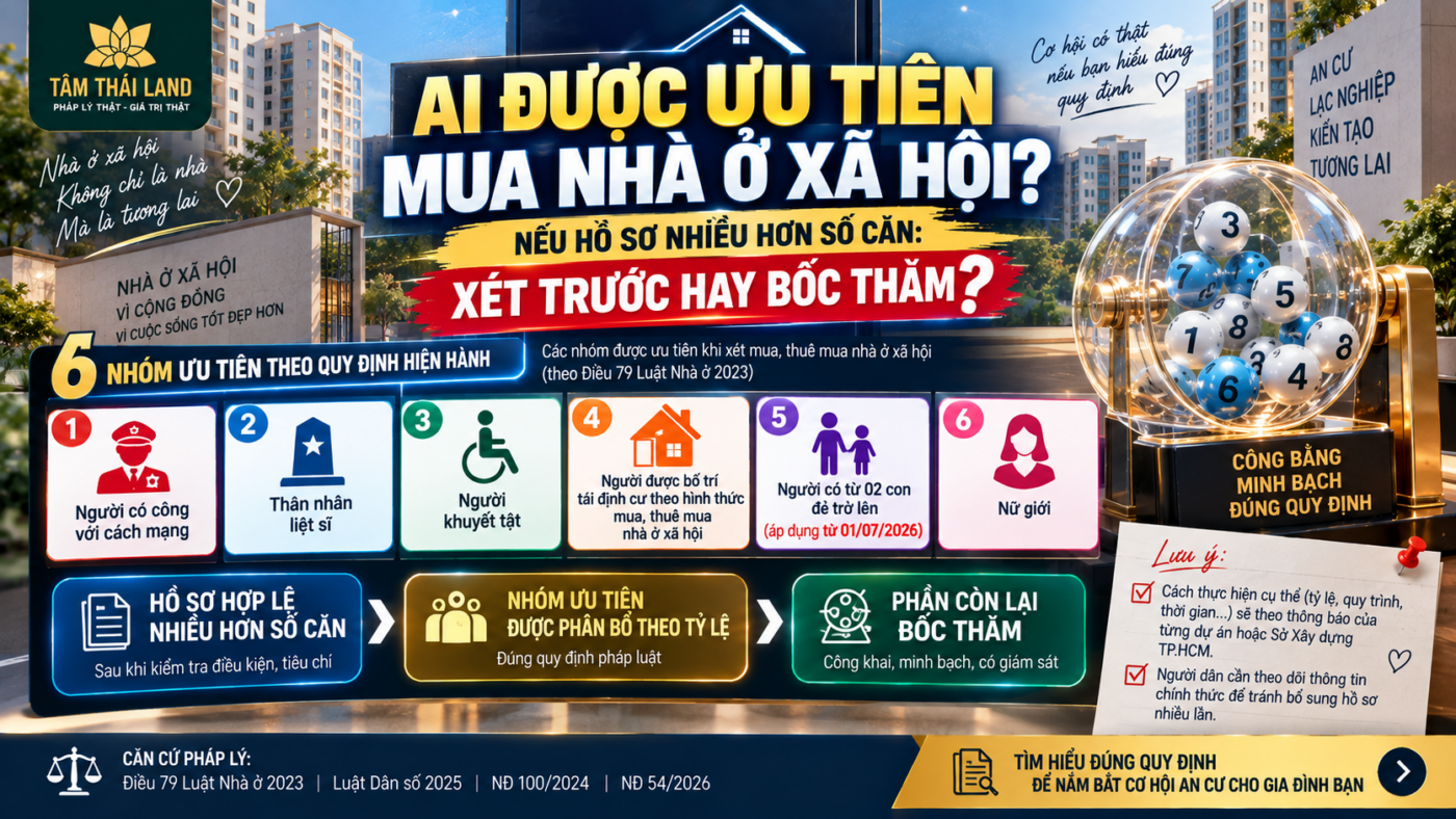 Ai được ưu tiên mua nhà ở xã hội? Nếu số hồ sơ nhiều hơn số căn thì xét trước hay phải bốc thăm?