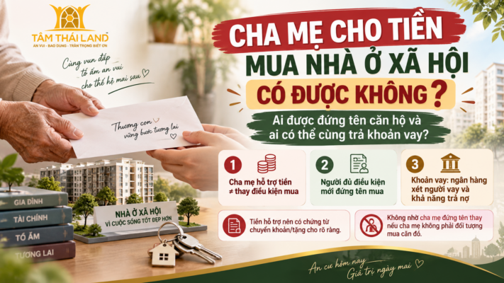 Cha mẹ cho tiền mua nhà ở xã hội có được không, ai đứng tên căn hộ và ai có thể cùng trả khoản vay