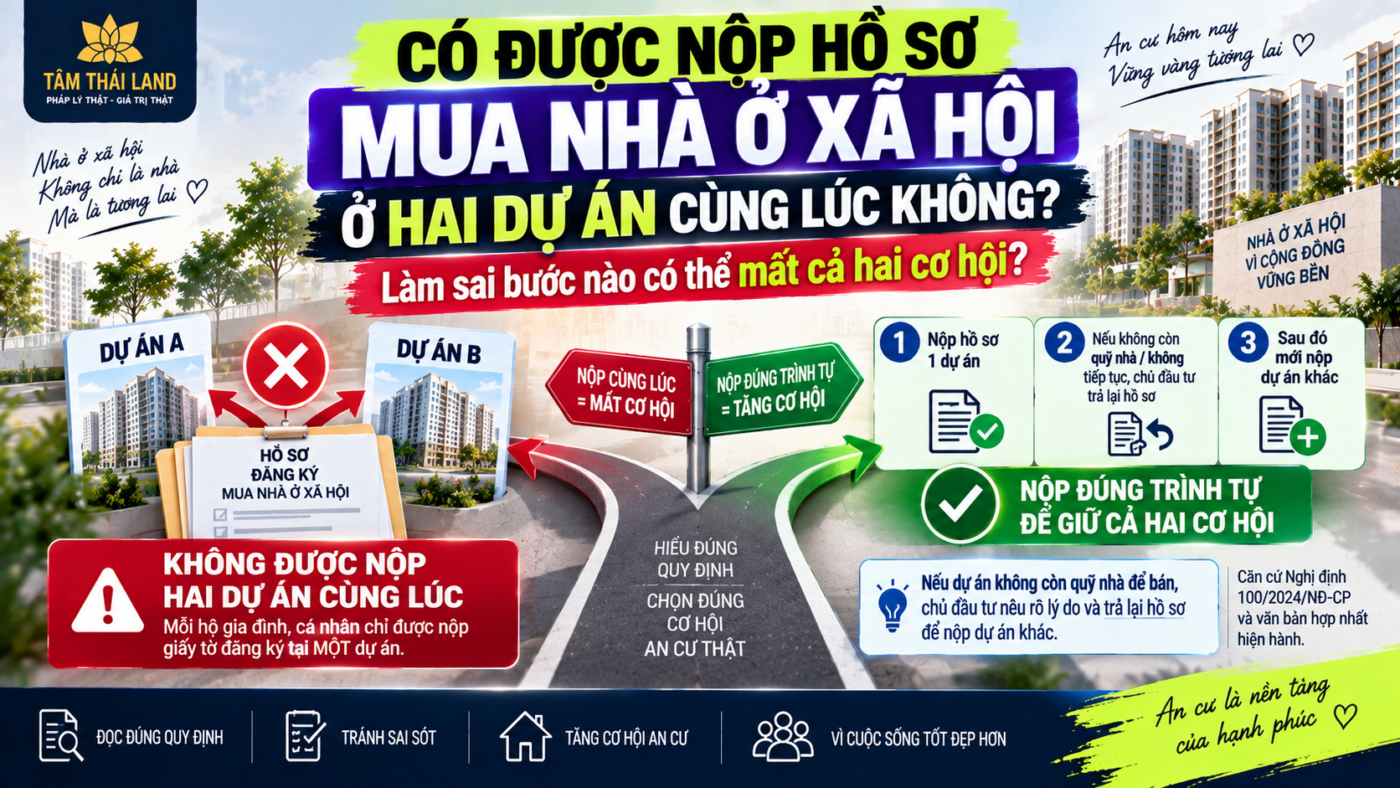 Có được nộp hồ sơ mua nhà ở xã hội ở hai dự án cùng lúc không và cách chuyển hồ sơ đúng quy định