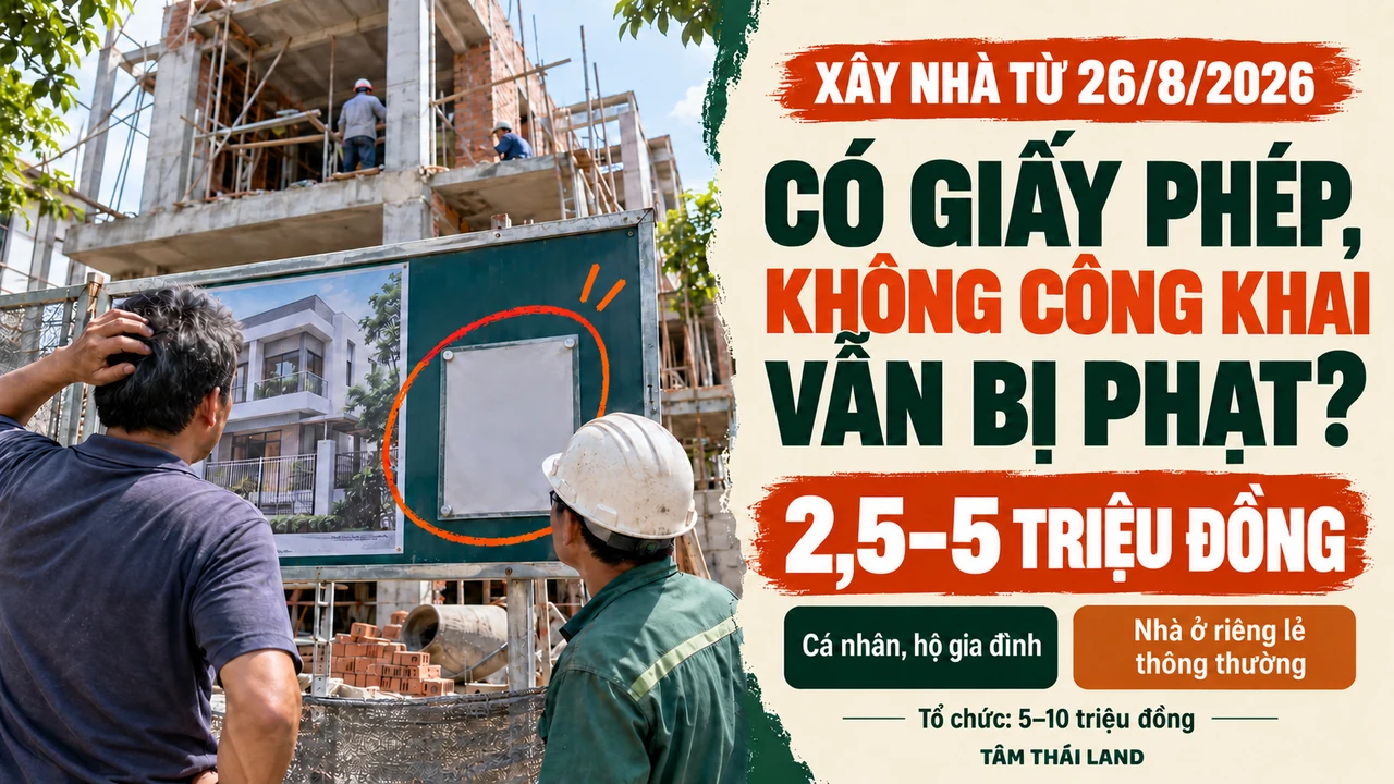 Có giấy phép xây dựng nhưng không công khai tại công trình: Từ 26/8/2026 vẫn có thể bị phạt?