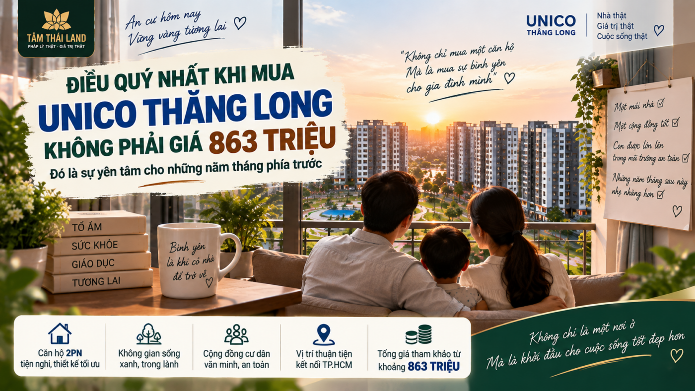 Điều quý nhất khi mua Unico Thăng Long không phải giá 863 triệu mà là sự yên tâm cho những năm tháng phía trước