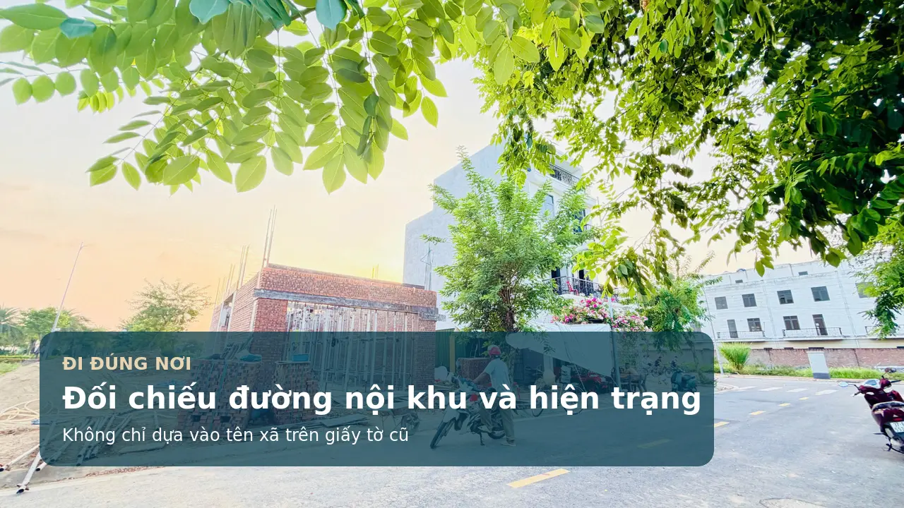 Ảnh thực tế đường nội khu ROX Living Aquamarine giúp nhận diện đúng dự án