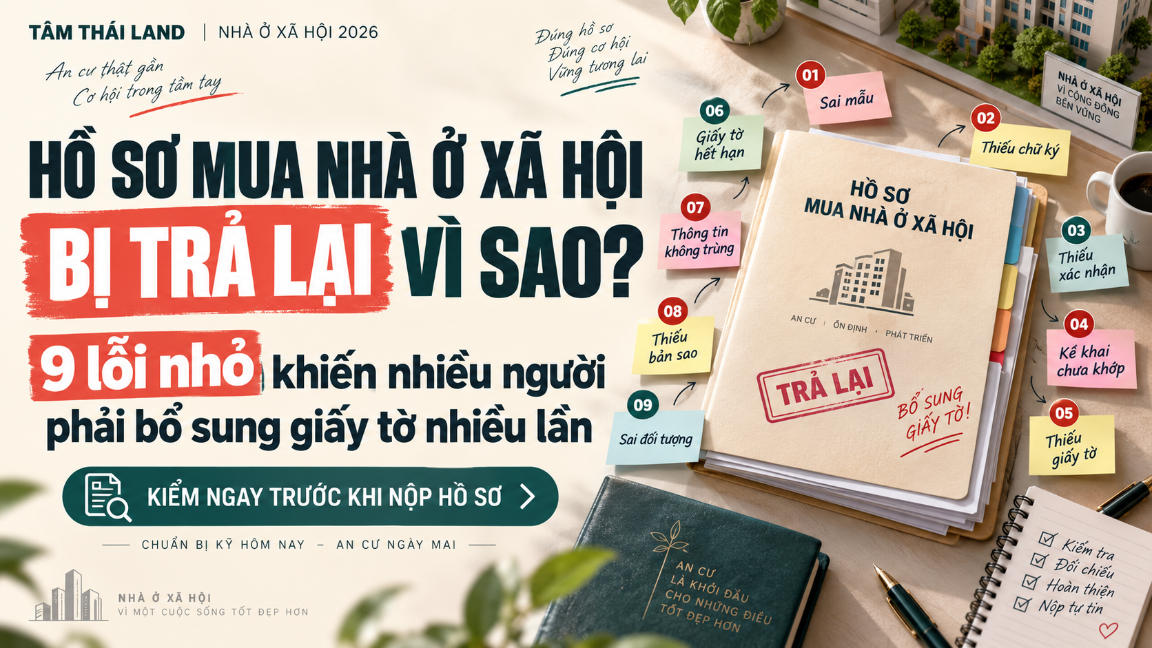 Hồ sơ mua nhà ở xã hội bị trả lại vì sao và 9 lỗi nhỏ khiến phải bổ sung giấy tờ nhiều lần