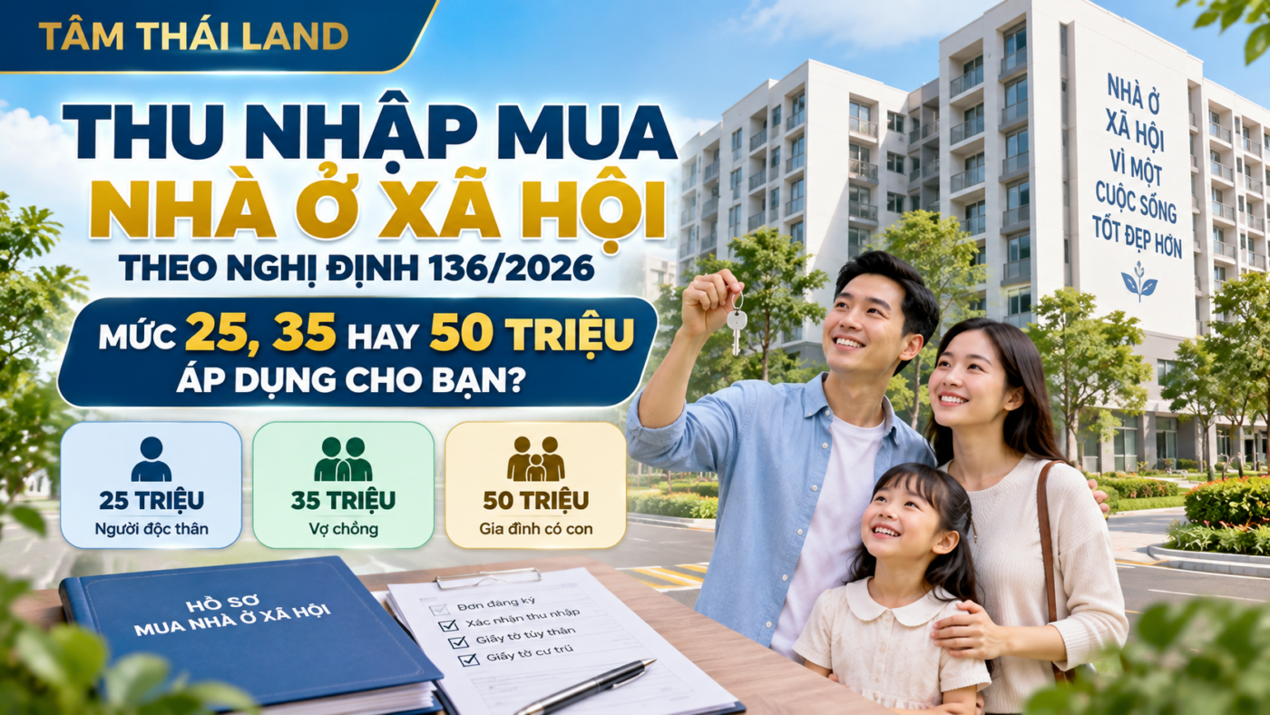 Thu nhập mua nhà ở xã hội theo Nghị định 136/2026 với các mức 25, 35 và 50 triệu đồng