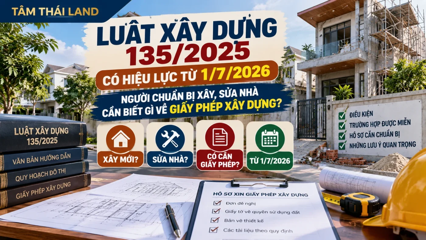 Luật Xây dựng 135/2025 và quy định giấy phép xây dựng khi xây mới, sửa chữa nhà từ 1/7/2026