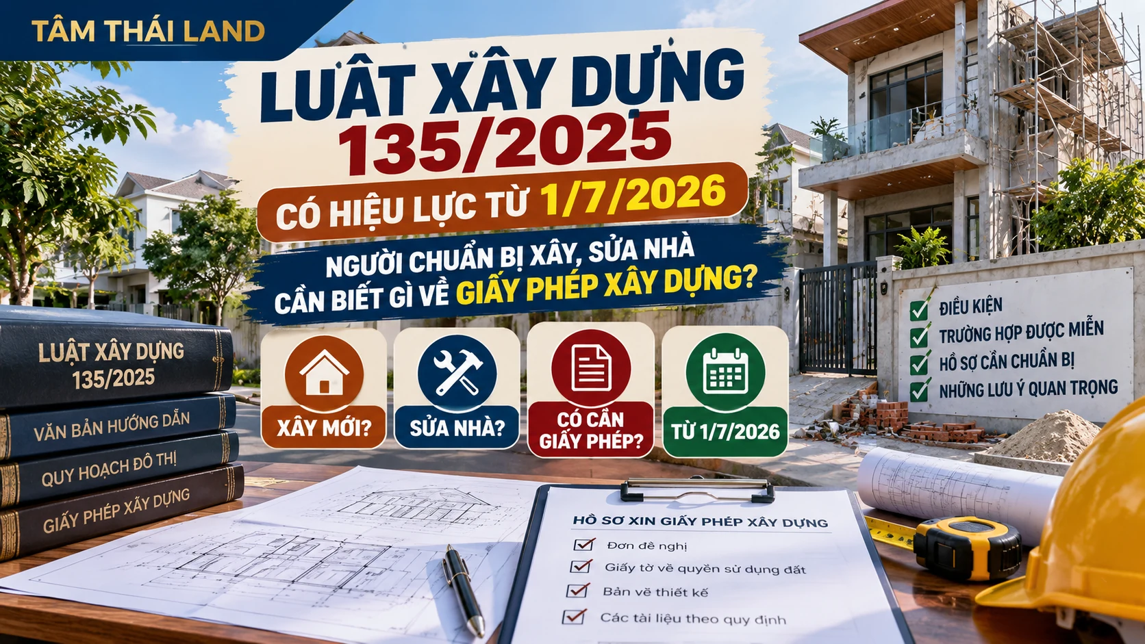 Luật Xây dựng 135/2025 và quy định giấy phép xây dựng khi xây mới, sửa chữa nhà từ 1/7/2026