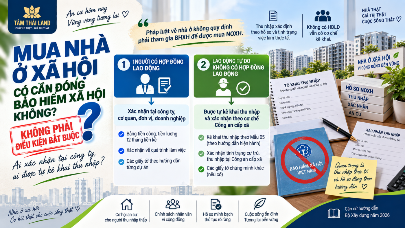 Mua nhà ở xã hội có cần đóng bảo hiểm xã hội không và ai xác nhận thu nhập