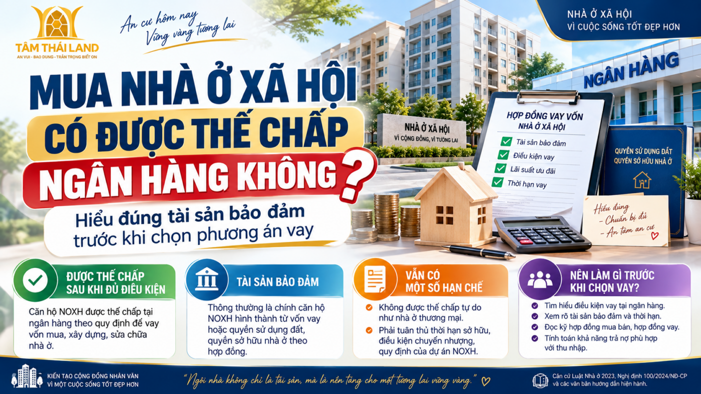 Mua nhà ở xã hội có được thế chấp ngân hàng không và cách hiểu tài sản bảo đảm trước khi chọn phương án vay