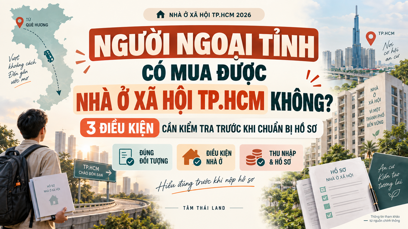 Người ngoại tỉnh có mua được nhà ở xã hội TP.HCM không và 3 điều kiện cần kiểm tra trước khi chuẩn bị hồ sơ