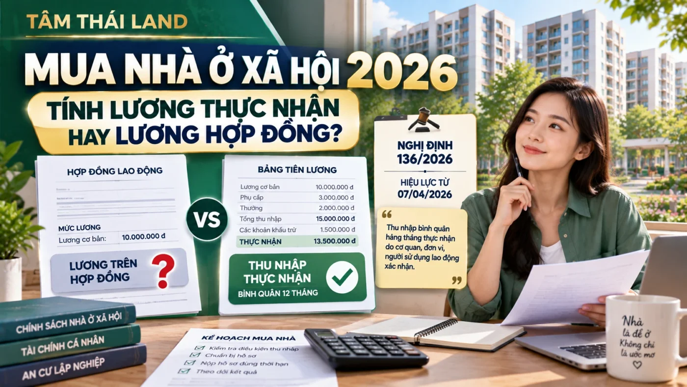 Thu nhập mua nhà ở xã hội theo Nghị định 136/2026 tính lương thực nhận hay lương trên hợp đồng