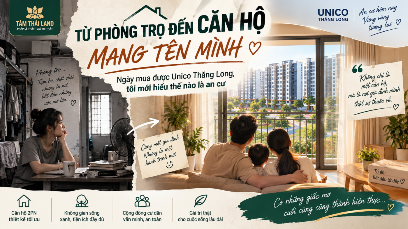 Từ phòng trọ đến căn hộ mang tên mình tại Unico Thăng Long và cảm giác an cư của một gia đình trẻ