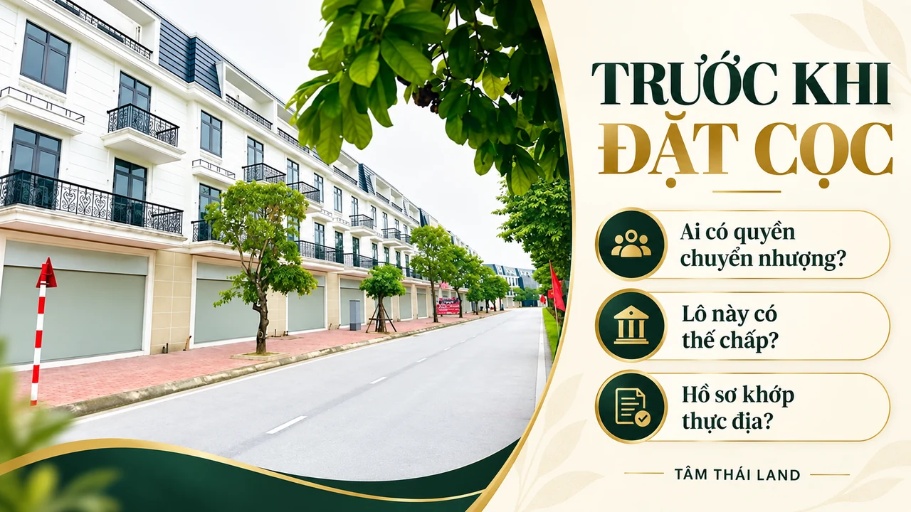 Dãy nhà tại Aquamarine và ba câu hỏi về quyền chuyển nhượng, thế chấp, hồ sơ khớp thực địa