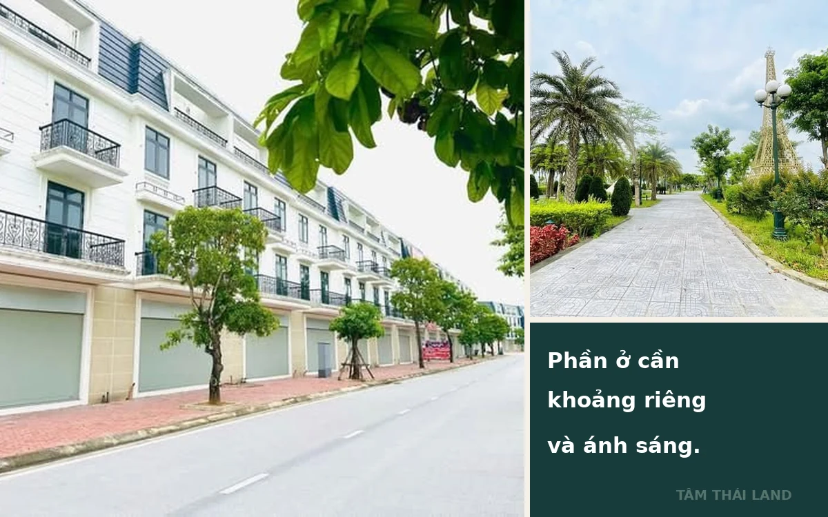 Dãy shophouse và cảnh quan Aquamarine gợi kiểm ánh sáng và khoảng riêng