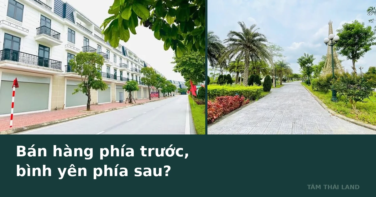 Dãy shophouse và cảnh quan Aquamarine trong ảnh chia sẻ về nhịp ở và kinh doanh