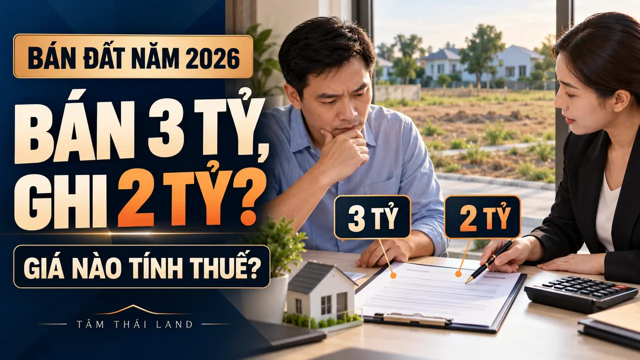 Người bán và người mua đối chiếu mức 3 tỷ thực nhận với 2 tỷ ghi trong hợp đồng chuyển nhượng đất