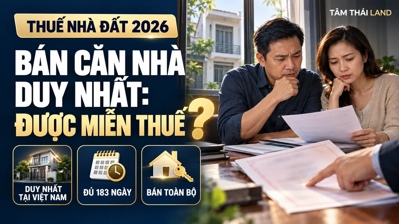 Vợ chồng xem hồ sơ bán căn nhà duy nhất, bên cạnh ba điều kiện miễn thuế thu nhập cá nhân năm 2026