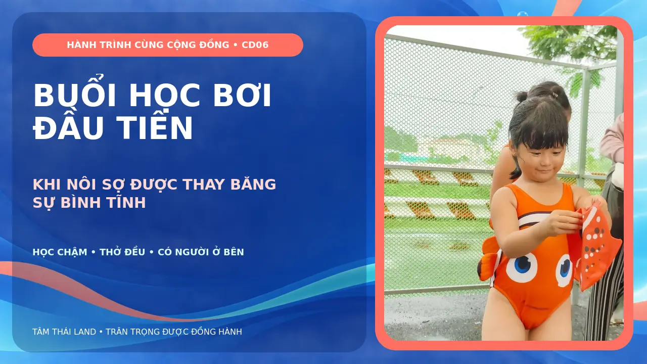 Buổi học bơi đầu tiên