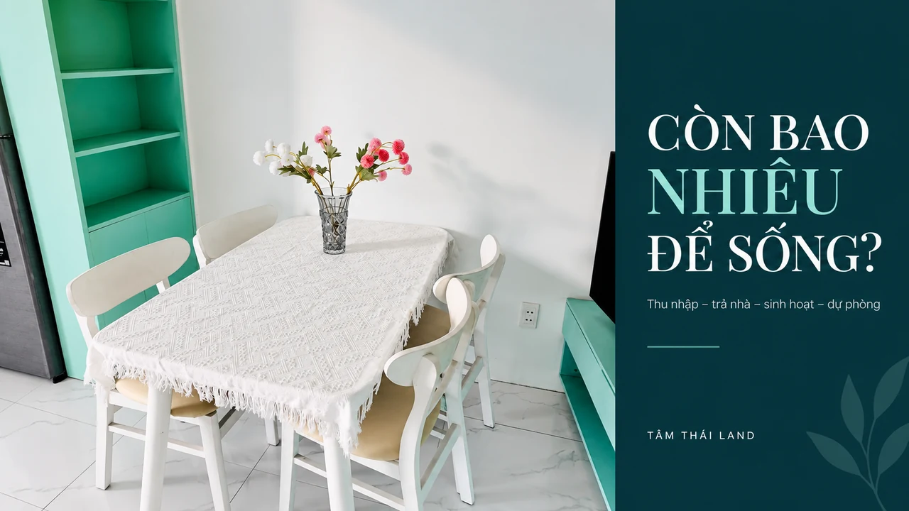 Bàn ăn trong căn mẫu 2PN Nhà ở xã hội Thăng Long, gợi câu hỏi thu nhập còn bao nhiêu cho sinh hoạt và dự phòng