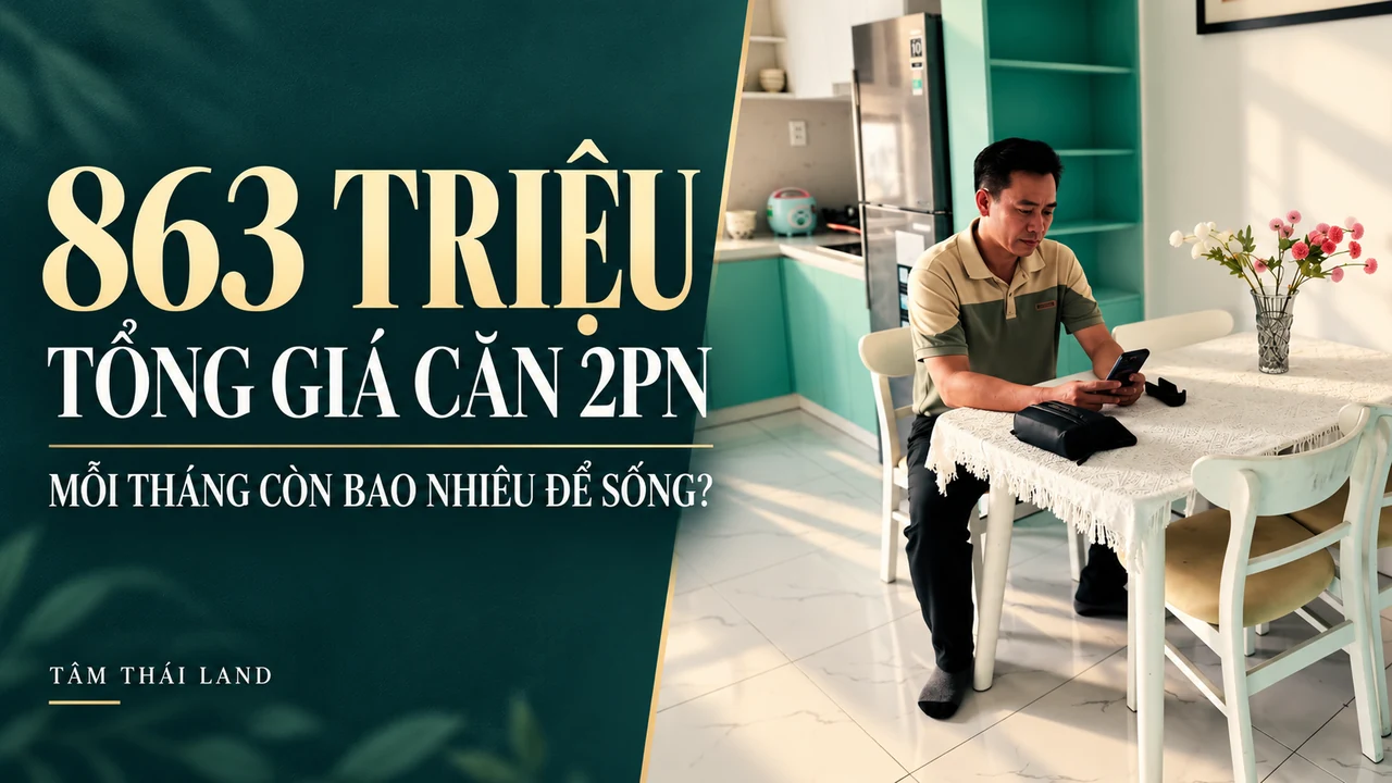 Căn 2PN khoảng 863 triệu có vừa sức gia đình tôi? Tính xong tiền nhà mỗi tháng còn bao nhiêu để sống