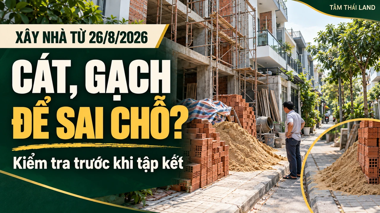 Xây nhà để cát, gạch, vật liệu không đúng chỗ: Một lỗi nhỏ có thể mất tiền từ 26/8/2026