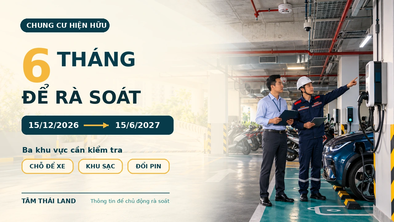 Chung cư cũ từ 15/12/2026: Vì sao có 6 tháng để rà soát khu vực để và sạc xe điện?