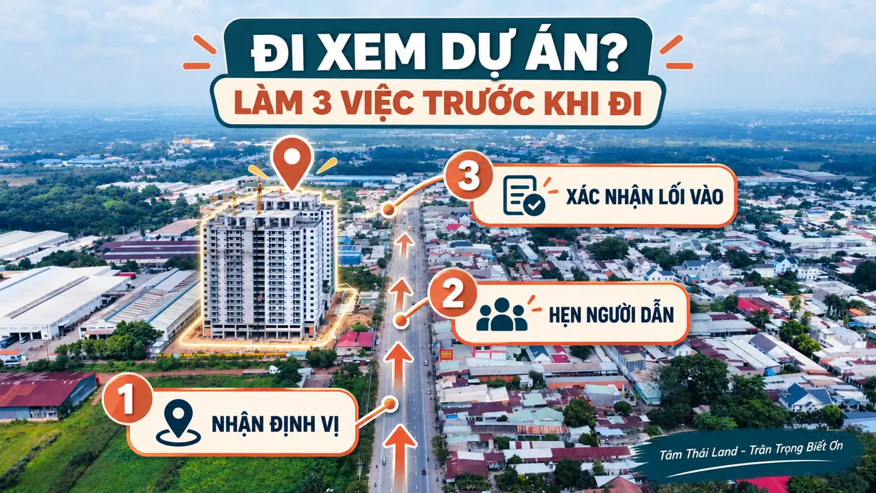 Checklist nhận định vị, hẹn người dẫn và xác nhận lối vào trước khi đi xem Unico Thăng Long.