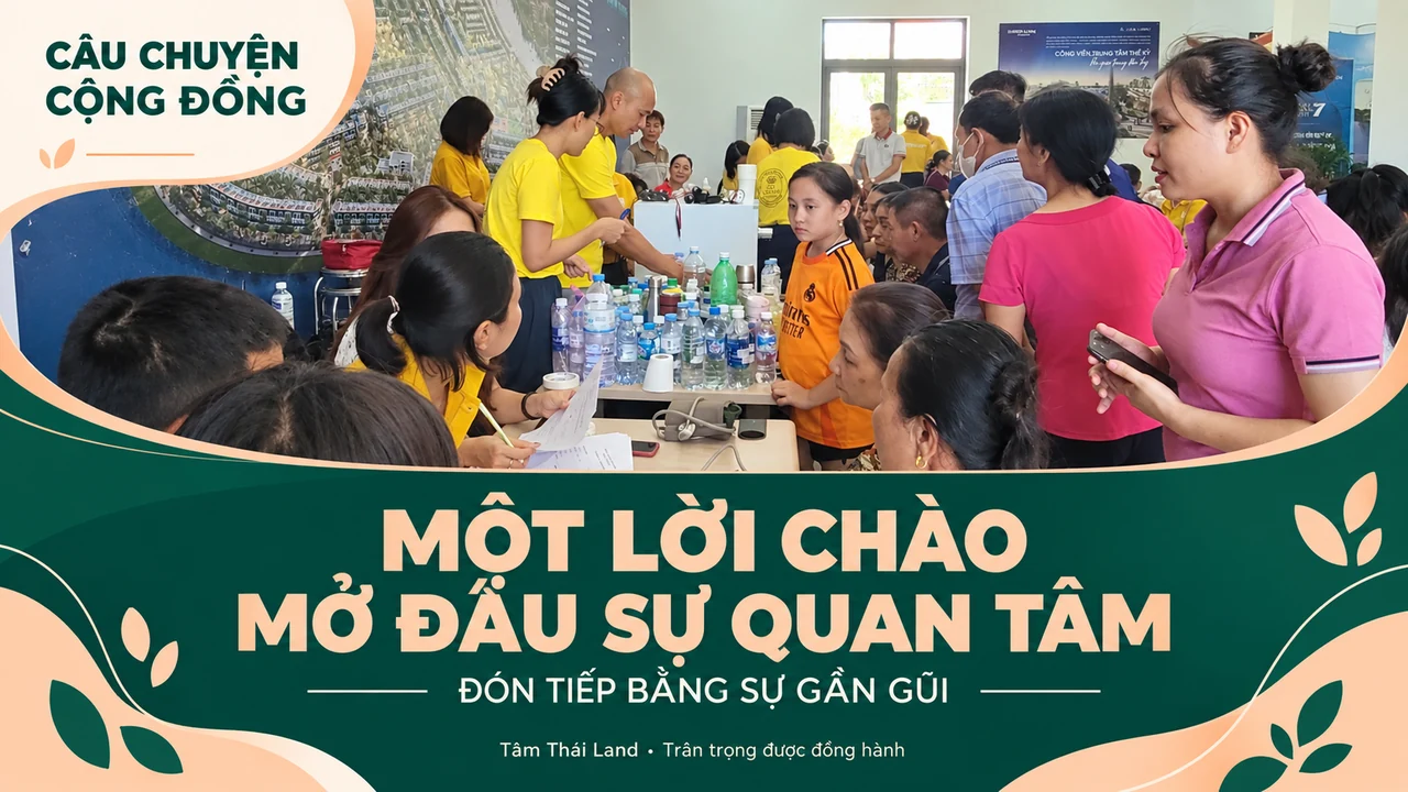 Người tham gia được đón tiếp tại bàn trong buổi sinh hoạt chăm sóc sức khỏe cộng đồng