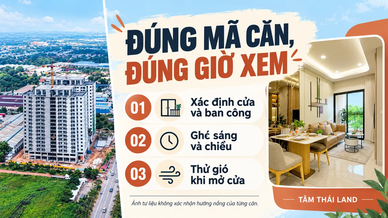 Checklist xác định cửa ban công, xem căn sáng chiều và thử đường gió tại Nhà ở xã hội Thăng Long