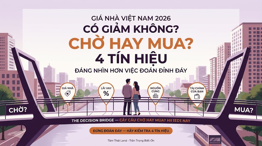 Người chưa có nhà cân nhắc chờ hay mua năm 2026 dựa trên bốn tín hiệu gồm giá nhà, lãi vay, nguồn cung và tài chính cá nhân