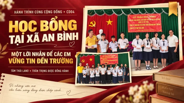 Học bổng tại xã An Bình tiếp thêm niềm tin đến trường cho các em học sinh
