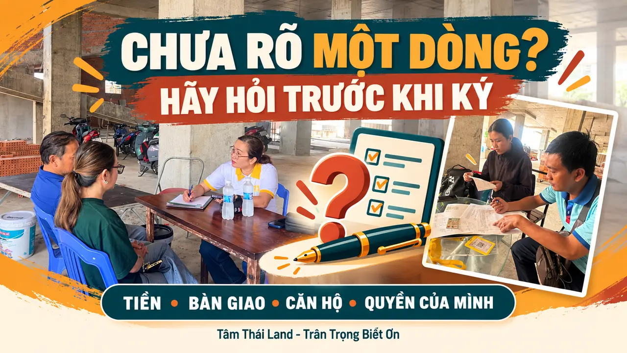 Buổi trao đổi tại công trình Unico Thăng Long, nhắc người mua hỏi lại điều chưa rõ trước khi ký hợp đồng mua bán.