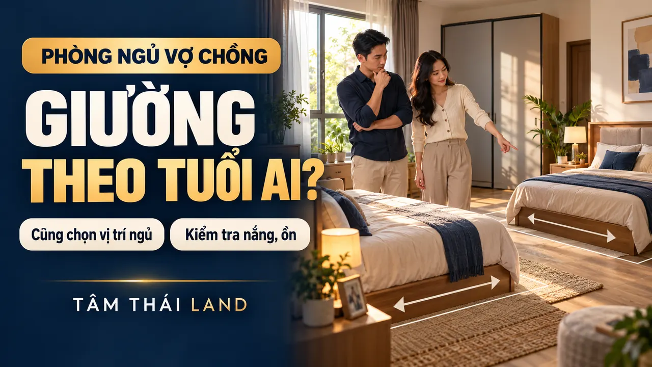 Vợ chồng xem hai cách kê giường trong phòng ngủ, cân nhắc ánh sáng và tiếng ồn