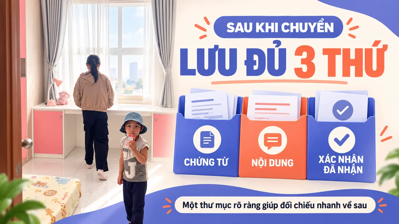 Gia đình xem căn hộ Unico Thăng Long cùng gợi ý lưu chứng từ, nội dung chuyển khoản và xác nhận đã nhận tiền.