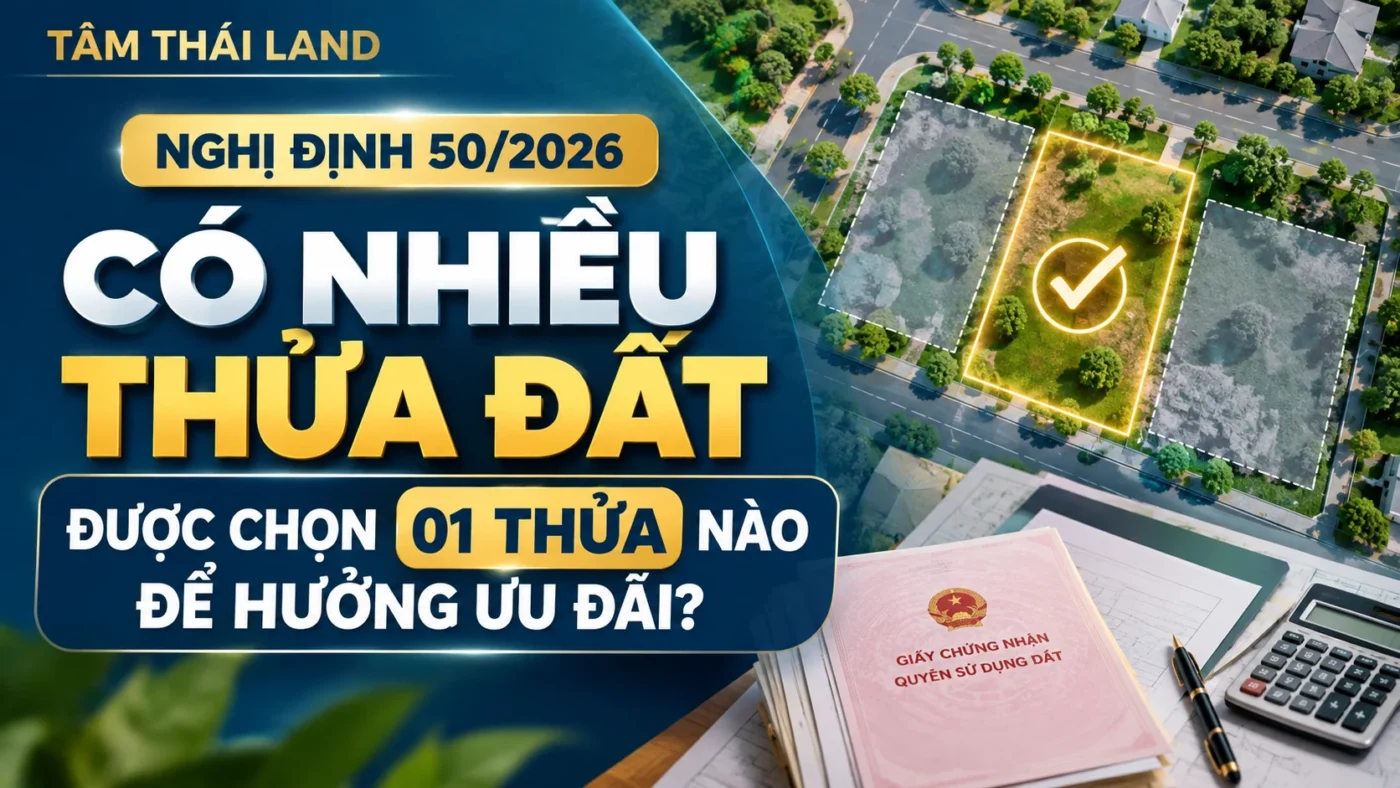 Lên thổ cư theo Nghị định 50/2026 có nhiều thửa đất chọn 1 thửa để hưởng ưu đãi