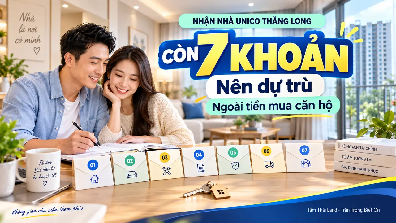 Gia đình chuẩn bị bảy phong bì ngân sách trước ngày nhận căn hộ Unico Thăng Long.
