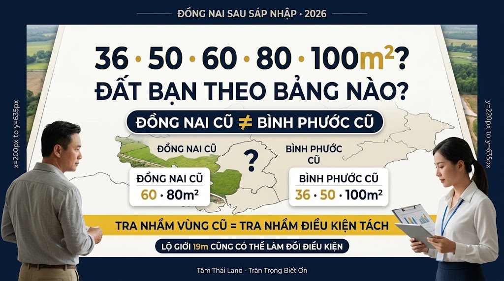 Người dân xác định tách thửa Đồng Nai sau sáp nhập 2026 theo khu vực Đồng Nai cũ hoặc Bình Phước cũ