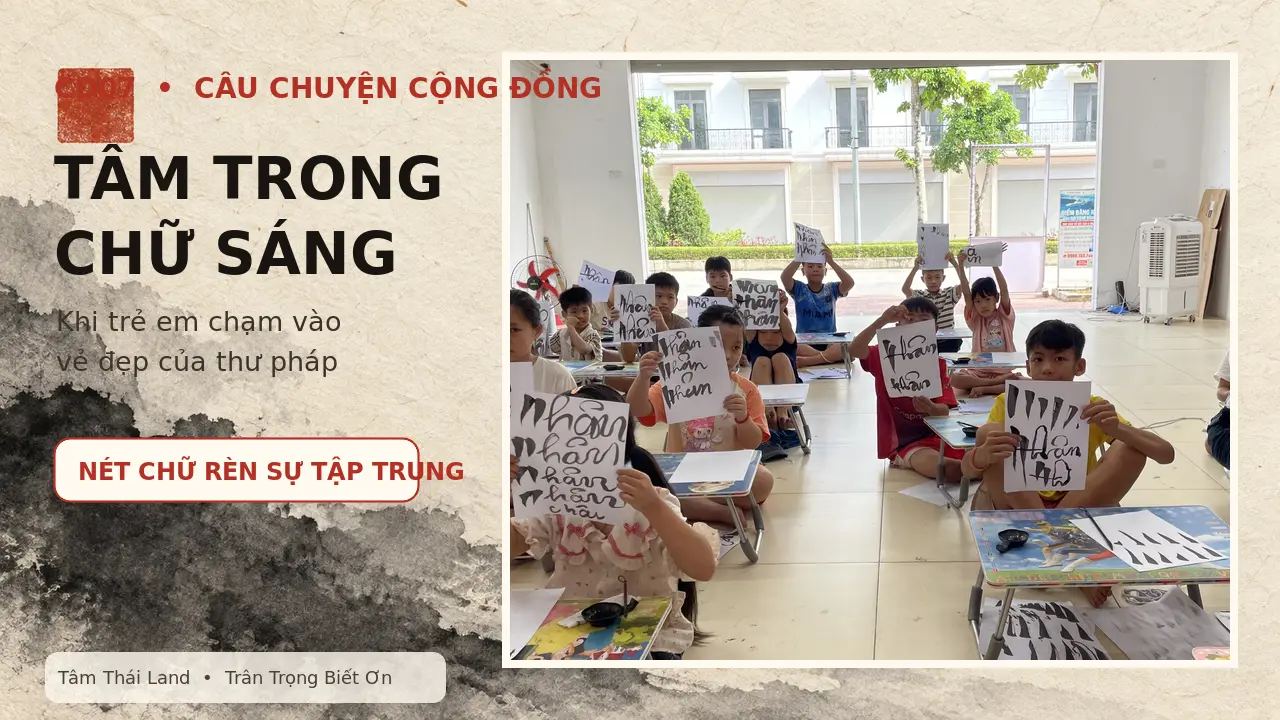 Trẻ làm quen với thư pháp