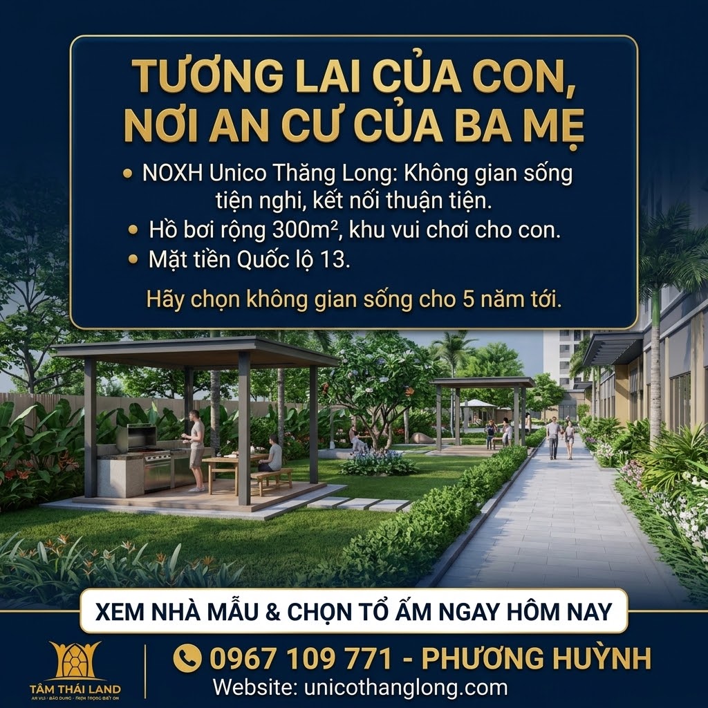 Gia đình trẻ hình dung một nơi ở ổn định cho con và cha mẹ tại Unico Thăng Long