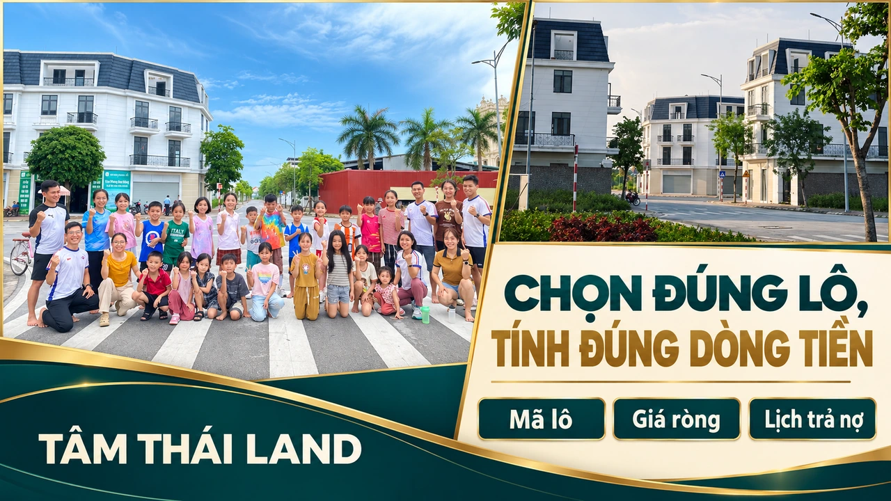 Ảnh thiết kế Chọn đúng lô tính đúng dòng tiền tại Aquamarine, ba nhãn mã lô giá ròng và lịch trả nợ