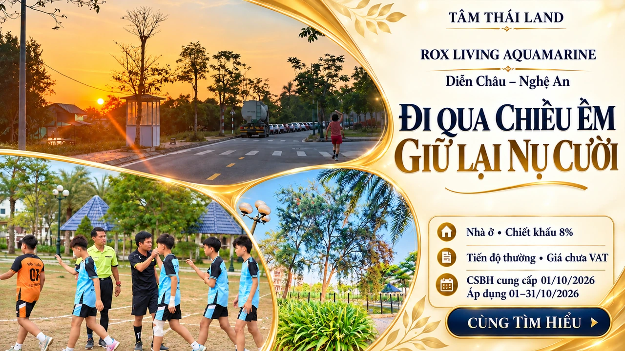 Tư liệu cảnh quan ROX Living Aquamarine tại Diễn Châu, Nghệ An.