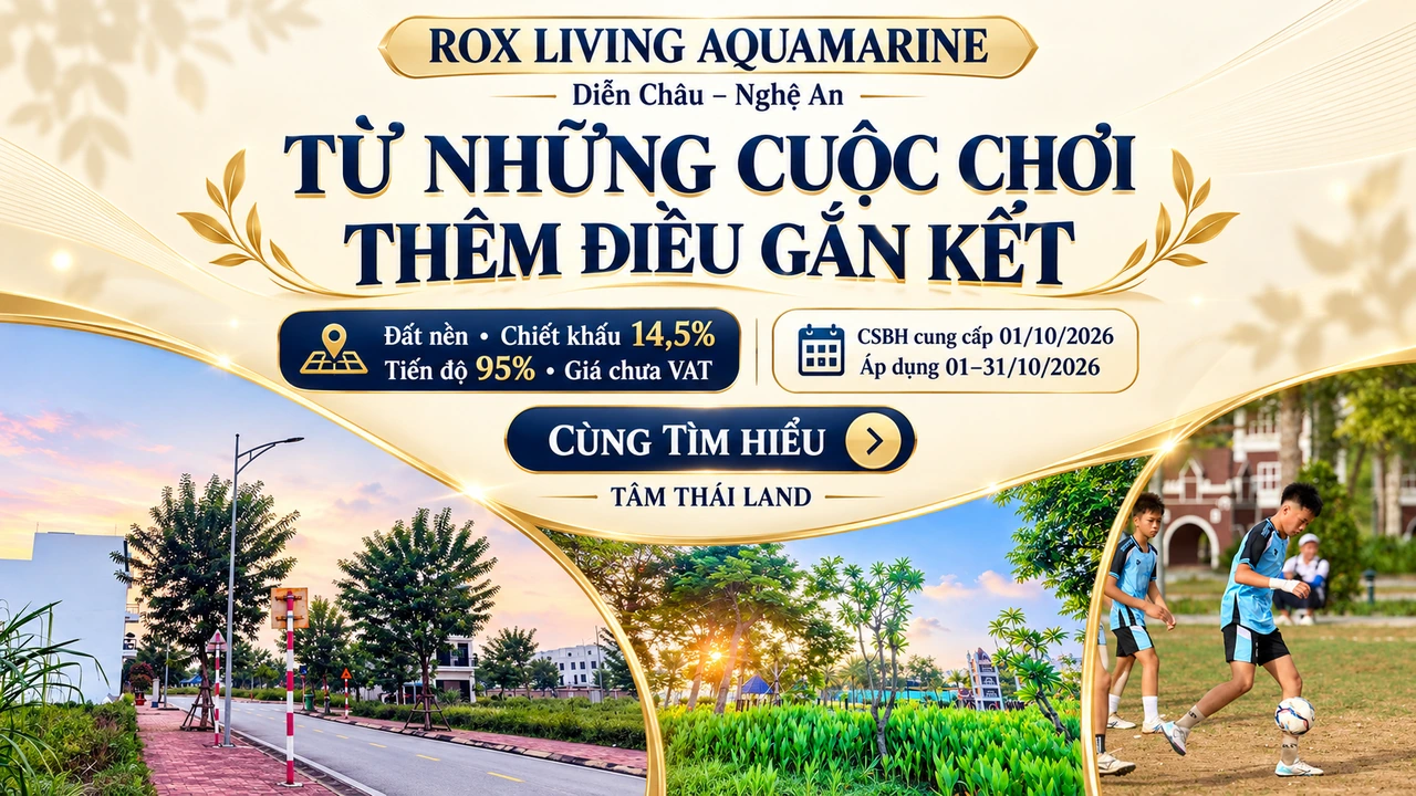 Tư liệu cảnh quan ROX Living Aquamarine tại Diễn Châu, Nghệ An.