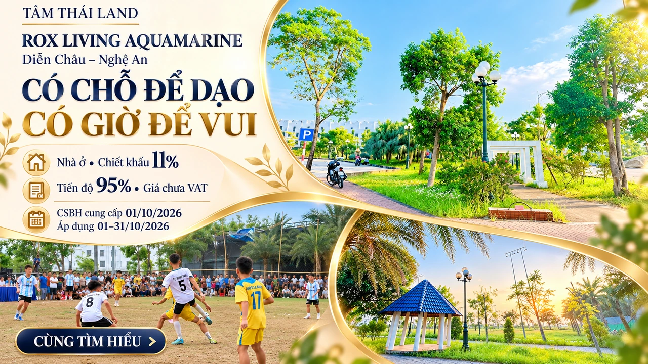 Tư liệu cảnh quan ROX Living Aquamarine tại Diễn Châu, Nghệ An.