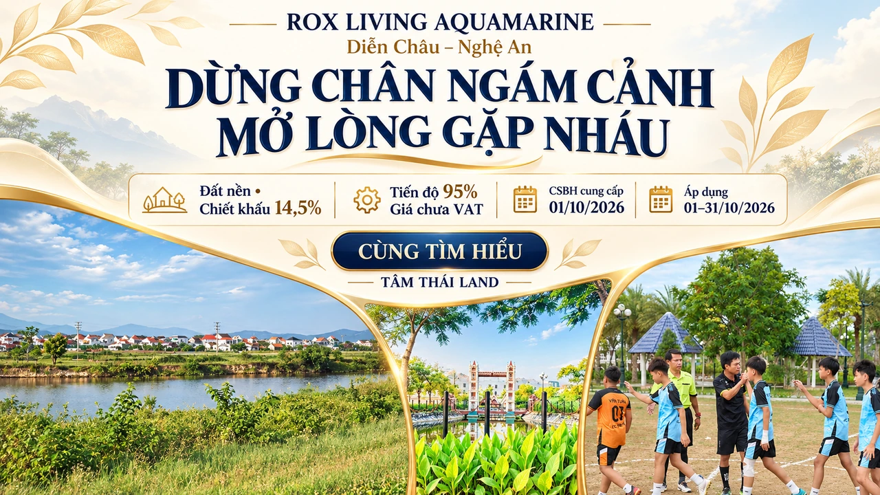 Tư liệu tuyến phố, khoảng xanh và hoạt động thể thao Aquamarine Diễn Châu.