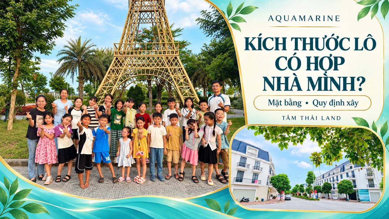 Ảnh biên tập từ tư liệu nhóm trẻ và người lớn tại Aquamarine, ghép góc đường và dãy nhà, gợi xem mặt bằng và quy định xây